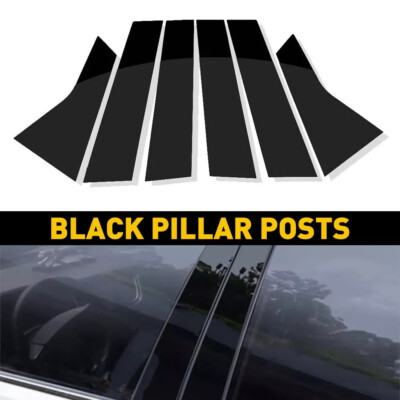 Black Honda Pillar 2018-2021 Posts 6pcs/Set Accord Trim Door Piano Cover Window