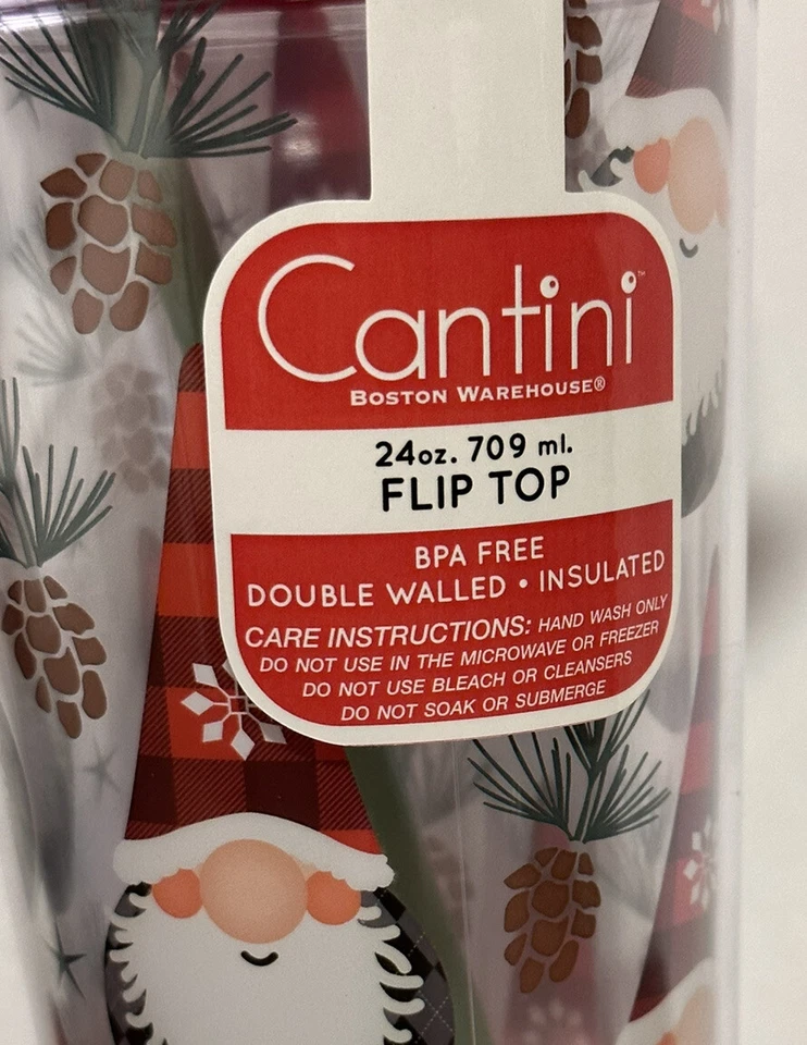 NUEVO VASO ABATIBLE CANTINI 24 OZ GNOMOS NAVIDAD Foto 3 de 3