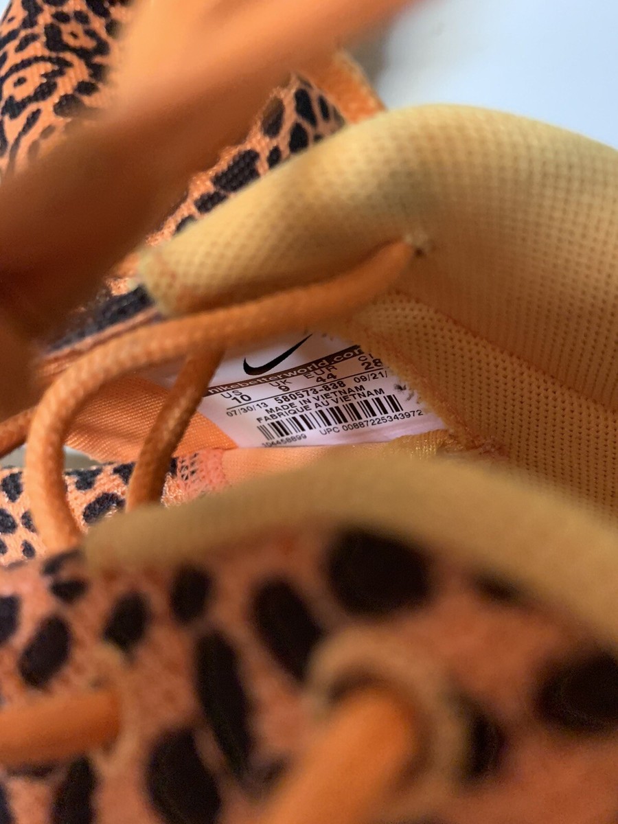 Nike Air Roshe Run FB Leopard Cheetah Size 10 Orange Volt Nike Air Roshe Run FB Leopard Cheetah Size 10 Orange Volt