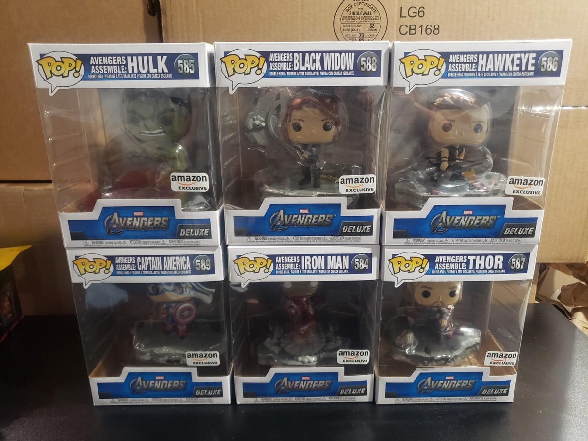 Avengers Assemble Marvel Deluxe Funko Pop Complete Set of 6