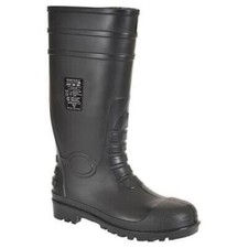 FW95BKR42 Portwest Total Safety PVC Rubber Boot Black Size 42 NEW