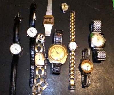 Vintage TIMEX Watch Lot (9) Watches -- Rare Unique Estate