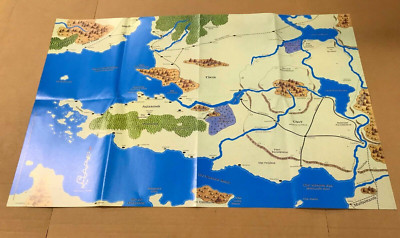 Vintage 1995 Dungeons & Dragons Forgotten Realms Map Of Aglarond/Thesk/Yuirwood