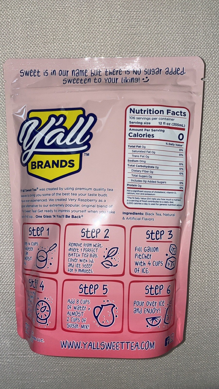 Y'all Sweet Tea Very Raspberry Tea Caffeinated Limited Edition Sold