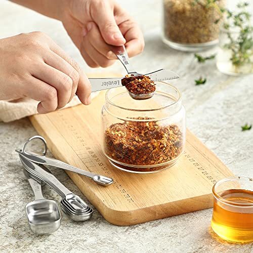 Heavy Duty Stainless Steel Metal Measuring Spoons Set For Dry Or Liquid Fits In - Picture 9 of 9