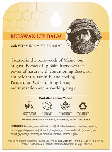 Bálsamo labial hidratante natural Burt's Bees, cera de abejas original - 4 tubos - Imagen 3 de 6
