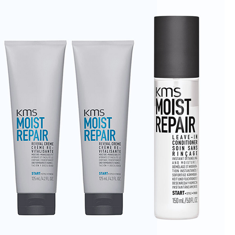Несмываемый кондиционер KMS Moistrepair 150 мл 2 восстанавливающих крема по 125 мл 400 мл-НАБОР 12890₽