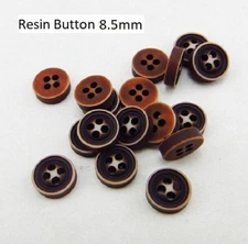 Pkg of 20 Small Brown 4-hole Resin Ring Button Roughly 5/16" (8.5mm) Craft (3948