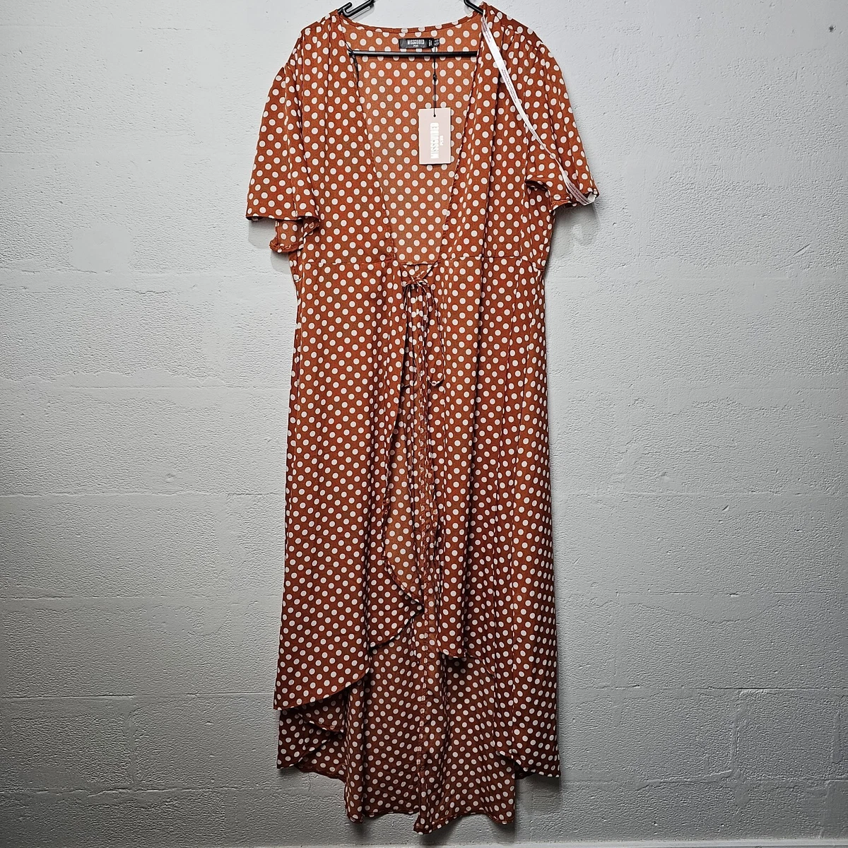Missguided rust polka dot clearance dress