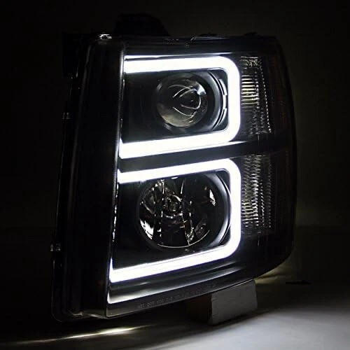 Fits 2007-2013 Chevy Silverado 1500 2500HD Black Smoke LED Projector Headlights - Image 2 of 4