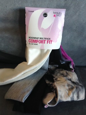 CVS BEAUTY 360 COMFORT FIT HEADWRAP MULTIPACK 5 COUNT (WHITE, GRAY, BLACK, ETC.)