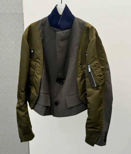 2024AW Lady New Sacai Luck Suit Splicing Split Short Jacket | eBay