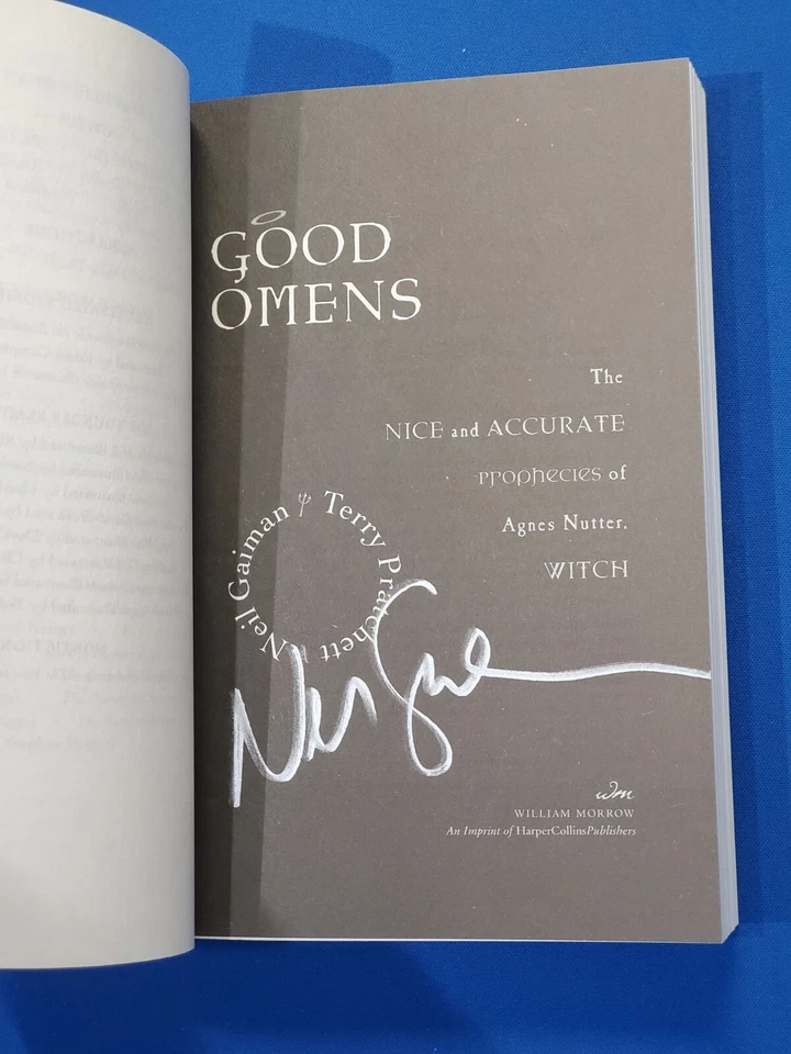 Good Omens TV Tie-In cover SIGNED by NEIL GAIMAN paperback new and unread AUTO - Image 2 of 3