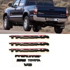 6PC Overlay Kits Matte Black Fit 2005-2015 Toyota Tacoma V6 SR5 Emblem Nameplate