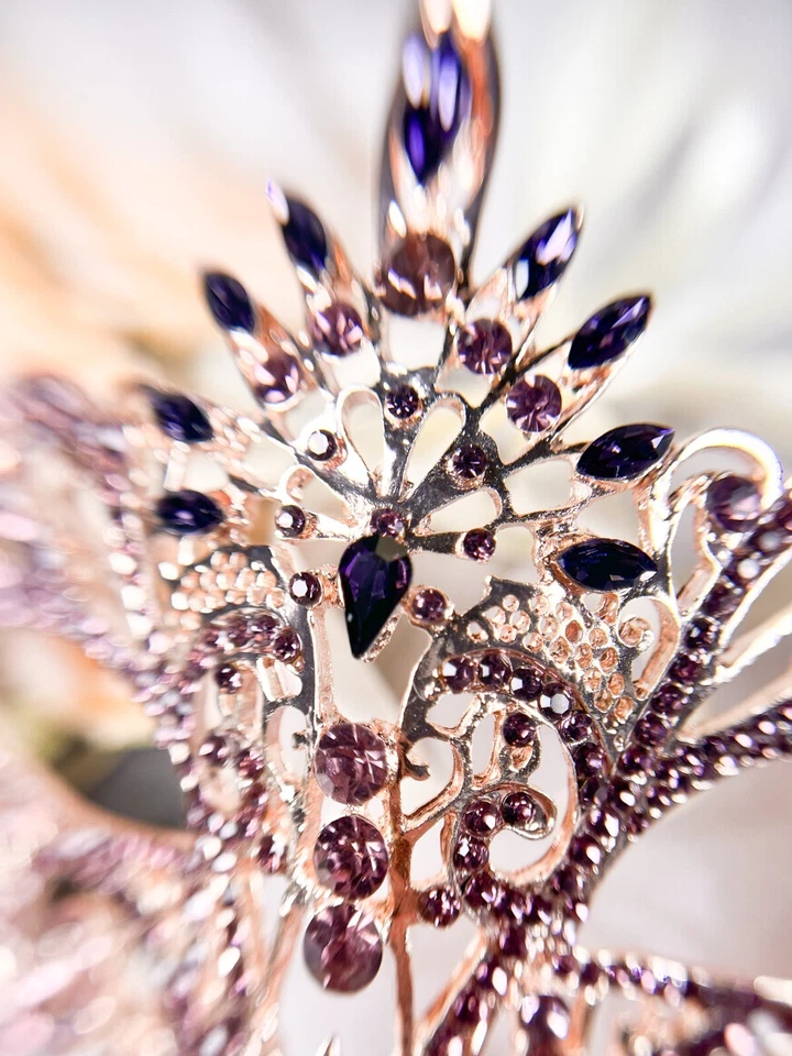 Masquerade Mask Luxury Purple Crystal, Rhinestone Eye Mask, Elegant Party Mask - Image 4 of 4