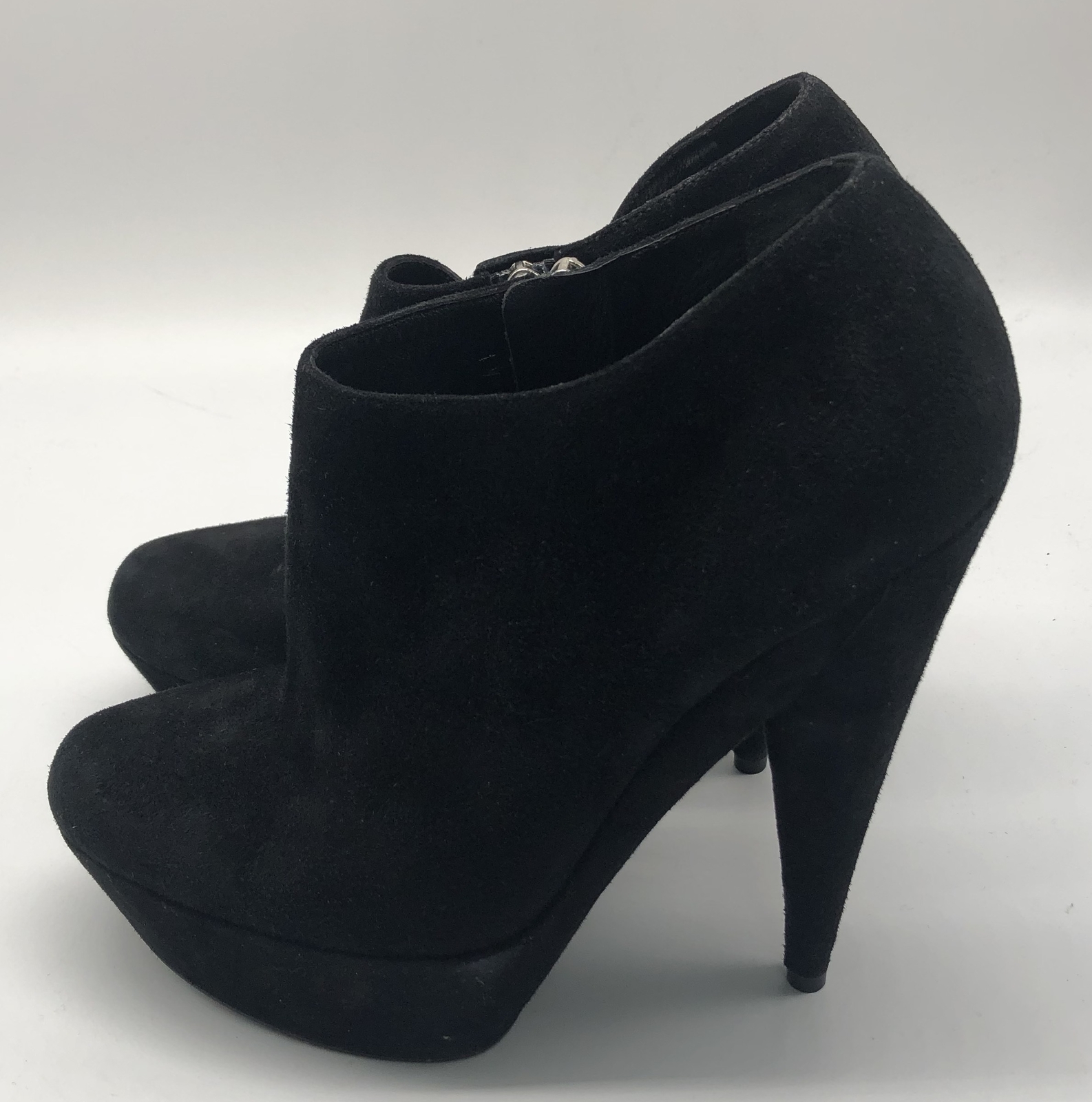 Stivaletti Yves Saint Laurent in pelle scamosciata nera ""Aliama"" plateau taglia 39