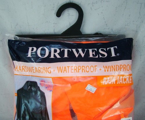 Portwest Classic Rain Jacket S440 Mens Waterproof Orange Small NEW - Picture 2 of 5