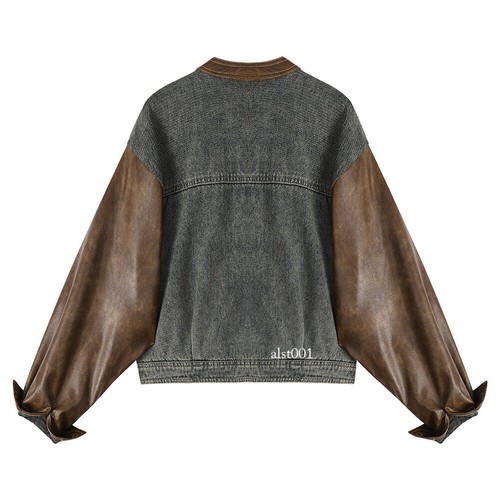Autumn Women's American Retro Leather Jacket Short Coat Round Neck Zipper Jacket - Imagen 20 de 25