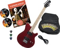 E-Gitarre Elektrische Gitarre Tr. Red ZubehöR Gigbag Tasche Plektren Cd Dvd Set