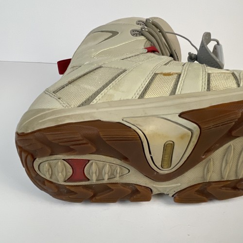 Burton Moto Womens Snowboard Boots Size 6 Beige Red Accents Good Used Condition - Picture 15 of 16