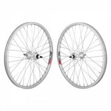 Wheel Master 20in Silver Alloy BMX Wheelset Weinmann 519 Rims 3/8 Bolt on Axles