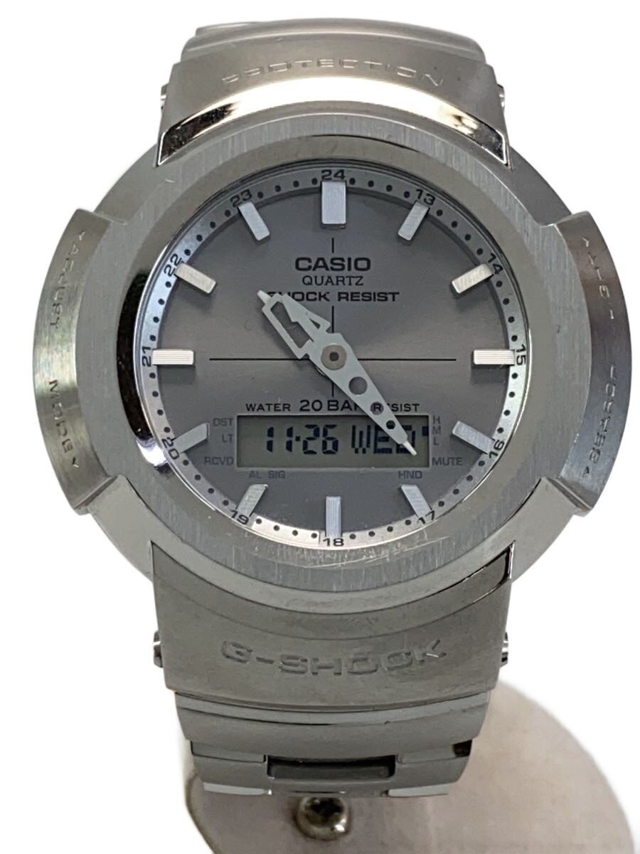 CASIO Solar Watch G SHOCK Digital Analog Stainless SLV SLV