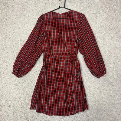 strapless open back dress Red Tartan Tie Waist Shirt Dress – Sail to Sable main image 1