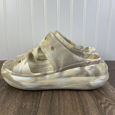 New CROCS Mens CRUSH MARBLED 208235-2Y3 Classic Sandal Tan Beige Brown Cream 13 CROCS | Shoes | New Crocs Mens Crush Marbled 282352y3  main image 2