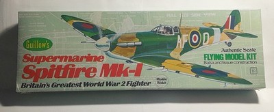 Guillow's #504 Supermarine Spitfire Mk I Balsa Aircraft Kit 16'' Wingspan Sealed
