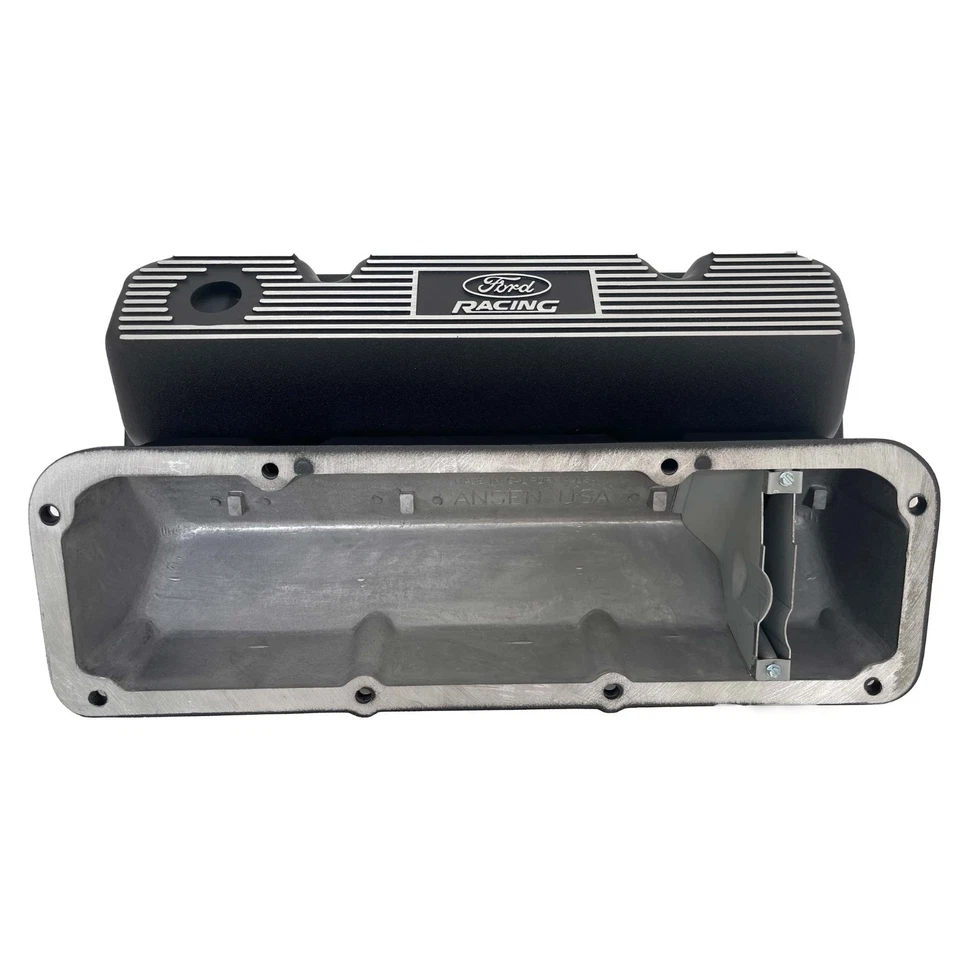 351 Cleveland Black Valve Covers - Ford Racing  Logo - New Old Stock - Image 3 of 3