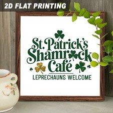 Clover Wreath Wooden Plaque Happy St. Patrick's Day Irish Rustic Home Art Decor