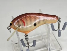 Vintage Bagley’s All-Brass “KB2” Lure, Dk. Nat. Craw Color w/Early Square Bill