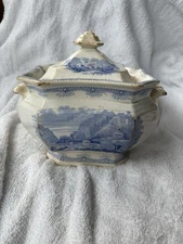 Undercliff Cold Springs  Hudson River NY Historical Staffordshire Sugar Bowl