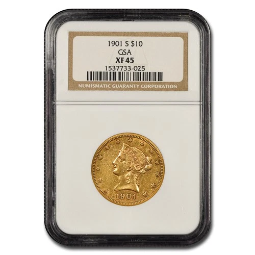 1901-S $10 Liberty Gold Eagle XF-45 NGC (GSA)