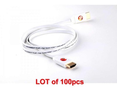 8ft Flat HDMI Ethernet Cable for Bluray HDTV PS3 ROKU Xbox One LOT of 100pcs