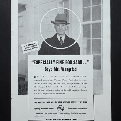 Western Pines Window Sash Idaho White Ponderosa Sugar Pine 1938 Vtg Print Ad