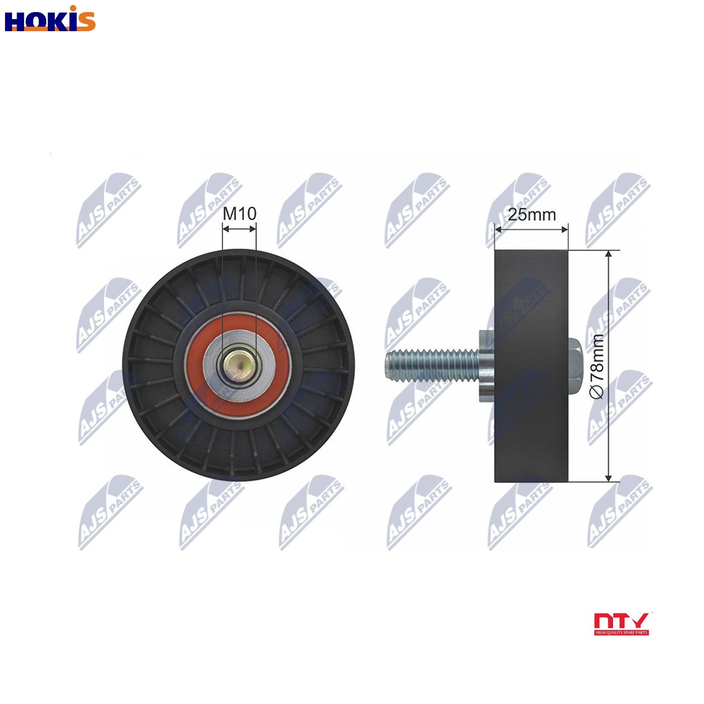 DEFLECTIONGUIDE PULLEY VRIBBED BELT RNK-CT-025 FOR PEUGEOT EXPERT/Van 206/SW - Image 10
