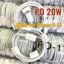 For iPhone 14 13 12 11 XS XR X 8 Fast Charger Cable 20W USB C Type-C PD Cord Lot