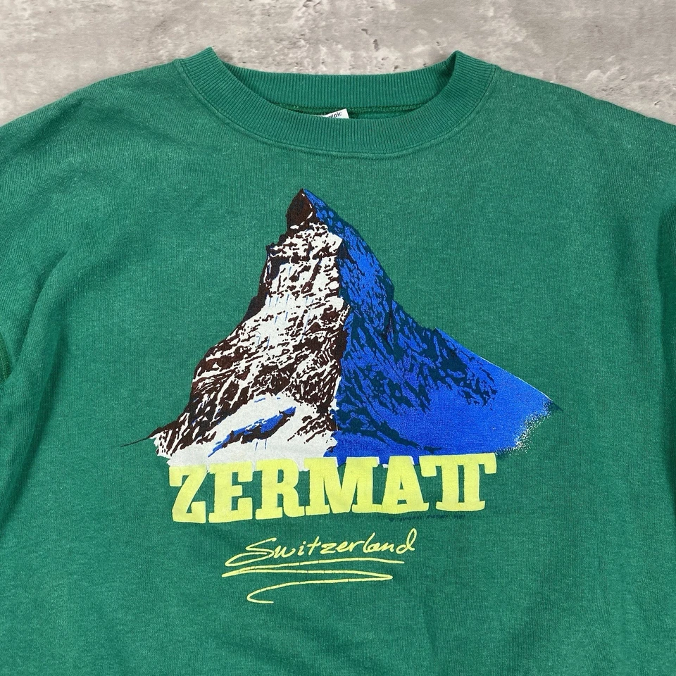 Sudadera vintage años 80 ZERMATT Suiza cuello redondo jersey viaje vacaciones Foto 2 de 4