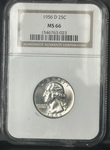 1956 D ** Washington Silver Quarter ** NGC MS66 **