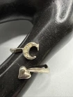 VTG Avon 925 Sterling CZ Crescent Moon/Letter C & Heart Ring. Grams 2.3.Size 8.5