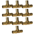 10 Pack XFITTING 1/2" x 1/2" x 1/2" Pex-B Tee, Pex Barb Crimp Tee, Lead Free