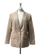 Women’s Marc Cain Blazer Jacket Linen Blend Check Summer Wedding Holiday U.k. 14