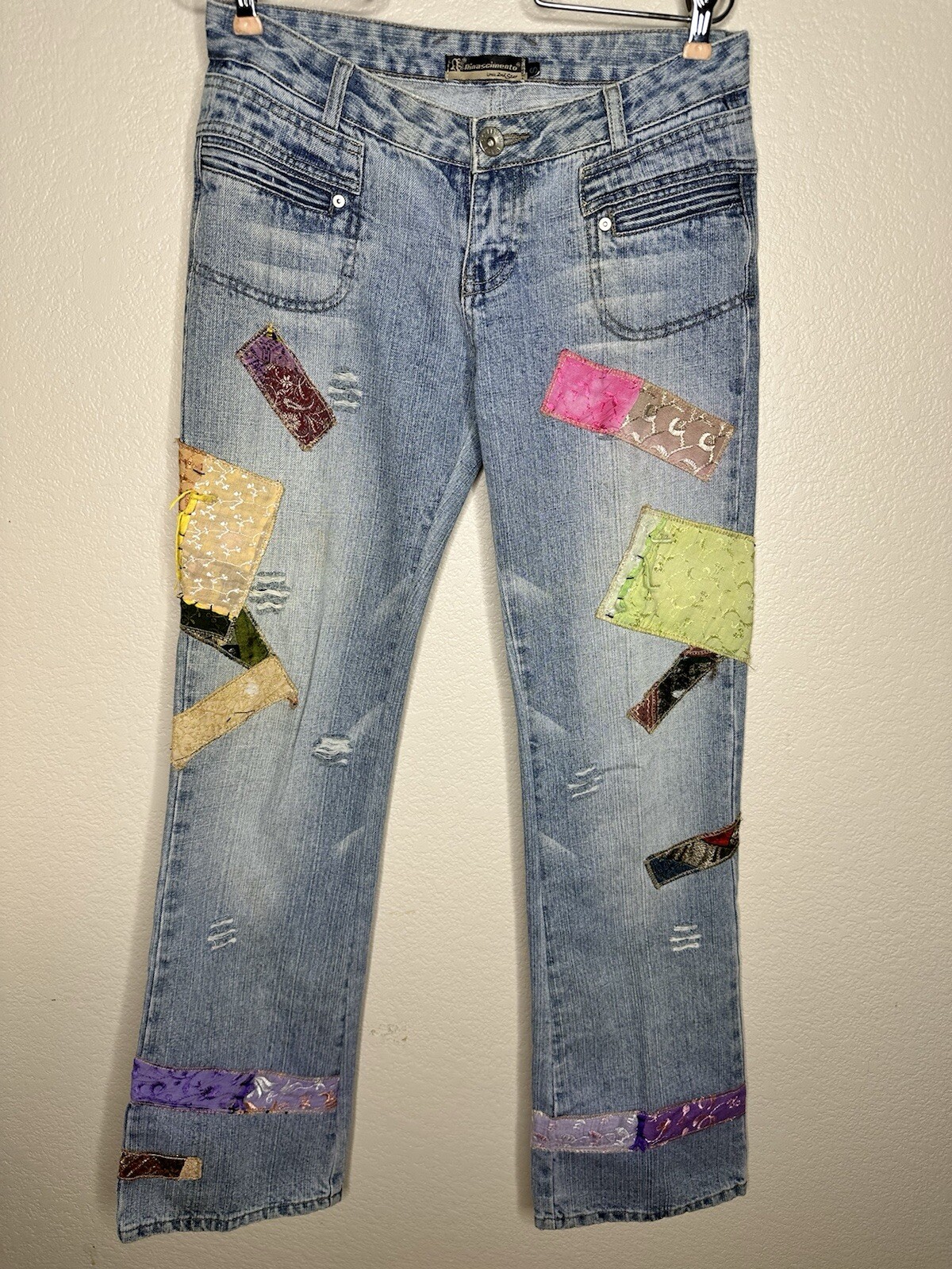 Jeans Rinascimento Patchwork Italy Light Wash wid… - image 6