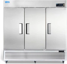 82" Commercial Refrigerator, ICECASA 3 Door Commercial Reach-In Cooler 72 Cu.ft