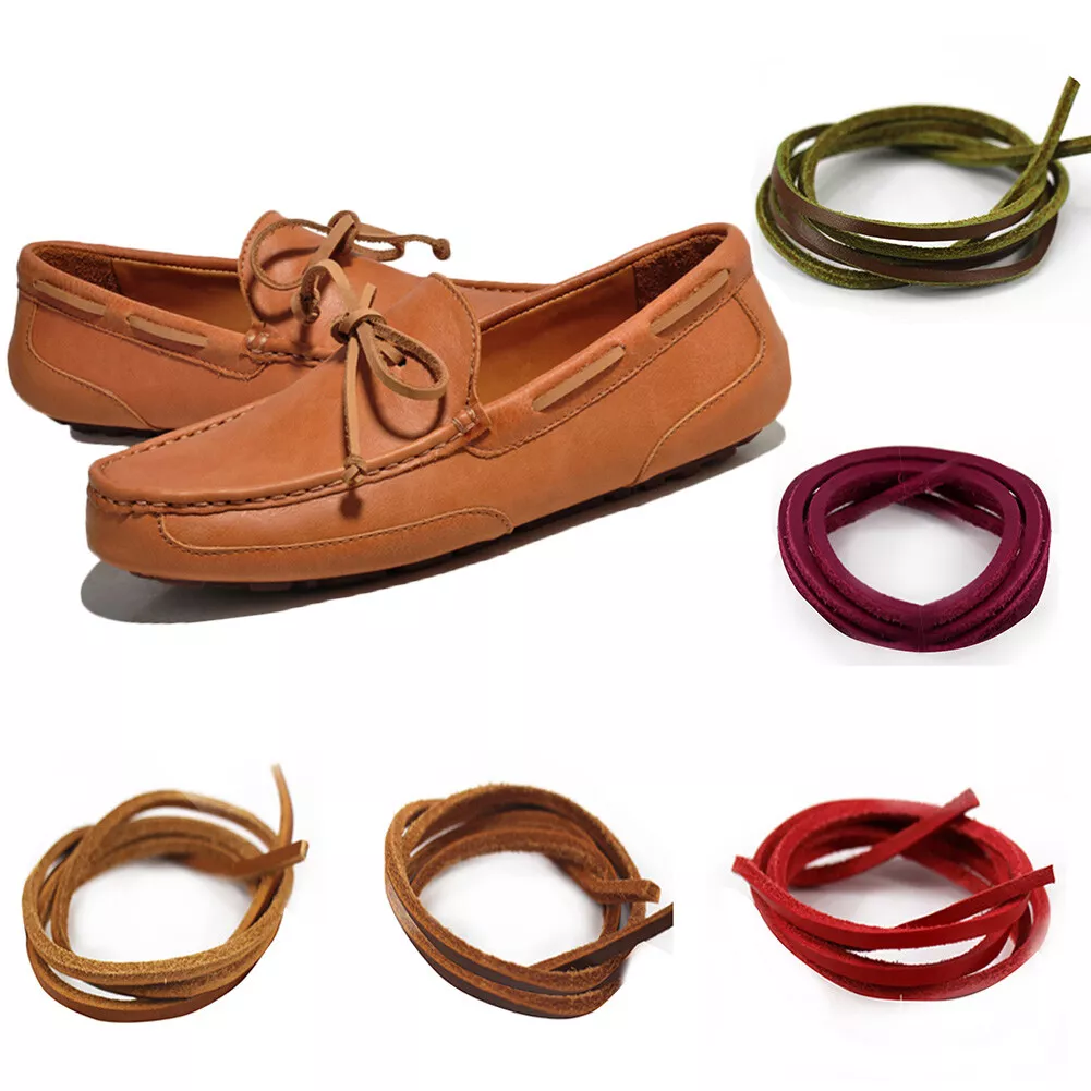 Leather shoelaces for boat clearance shoes