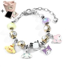 Hello Kitty Friends Charm Bracelet with Hello Kitty Themed Gift Bag Set