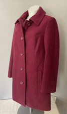 Isle - Ewm - Wool Multi Blend Coat - New With Tags Burgundy - Collared - Uk 10