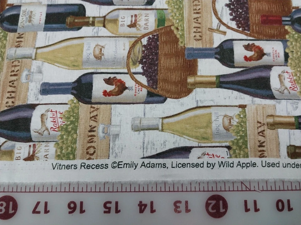 36" Square Red Wine Vintners Recess by Emily Adams Sewing Quilting Cotton Fabric - Image 2 of 2