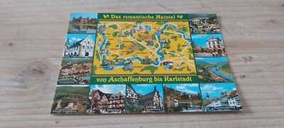 Color postcard postcard the romantic Main Valley from Aschaffenburg to Karlstadt